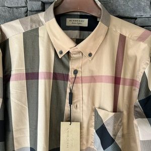 Burberry Brand Mens classic cage Dress Shirt